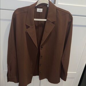 Wilfred Chocolate-Brown Button Front Blazer Shirt / Blazer Size Large